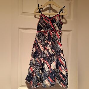 Blue, Red, White Sleeveless Sundress